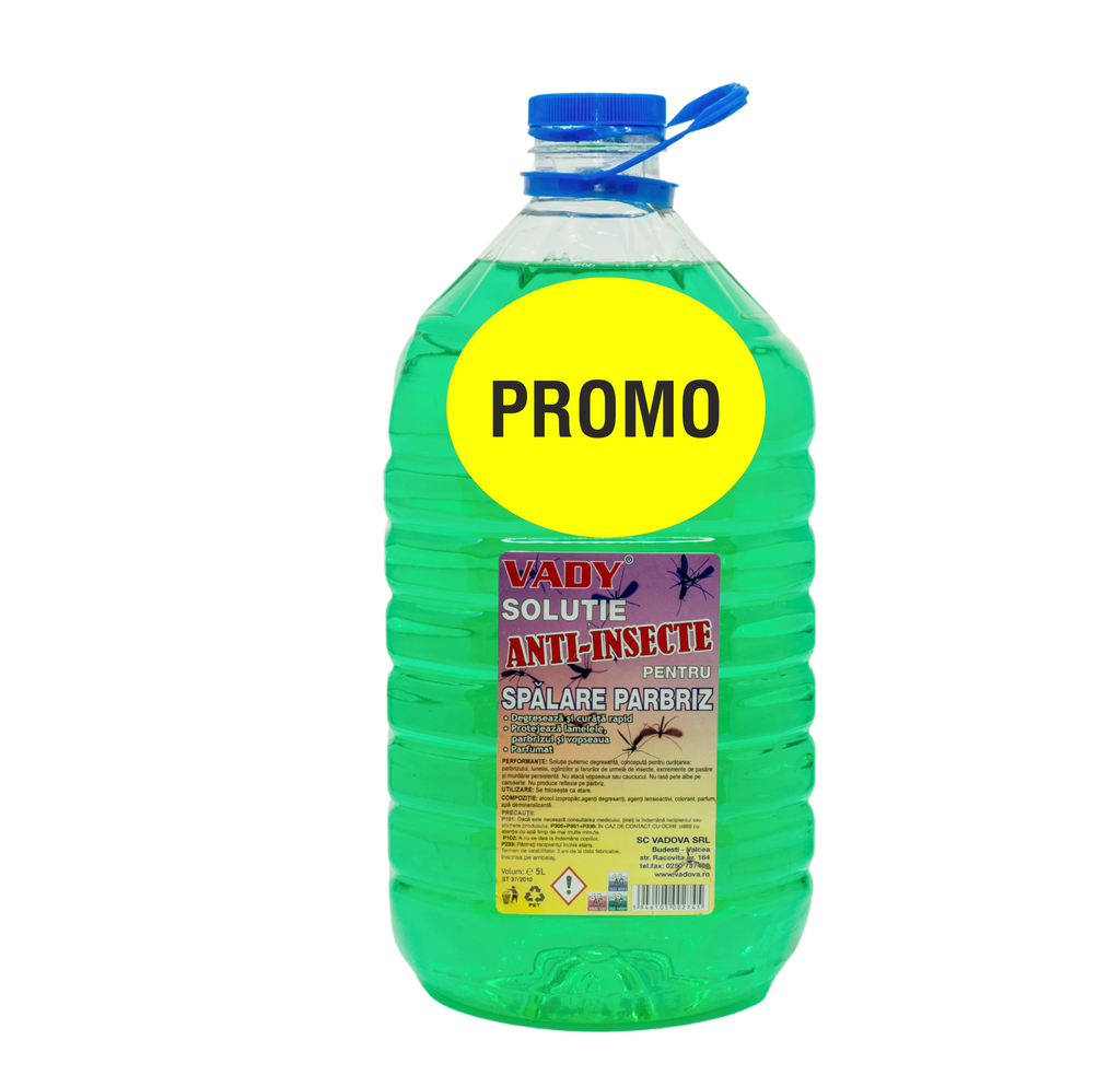 Soluție spălare parbriz ANTIINSECTE, 5 L, Minim 1 Palet-120 bucăți